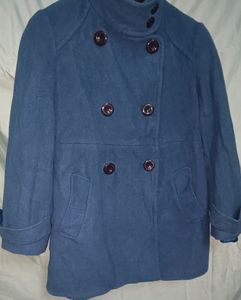 Urgent Sale: Purcian Blue Woolen Trench Coat