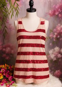 Striped Sequin Tank Top