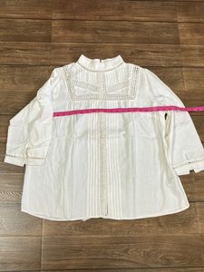 NEXT White Crochet Trim Blouse