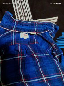 Blue Plaid Button-Down Shirt