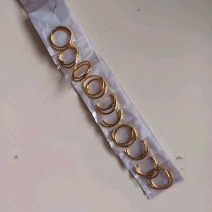 Gold Hoop Earring Set 10 nos