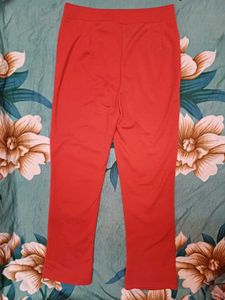 Red Cropped Trousers