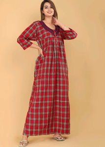Red Plaid Nighty Cotswool Winter