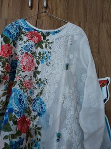 Beautiful PURE COTTON CHIKANKARI Kurti..