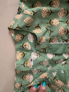 Green Printed Kurta