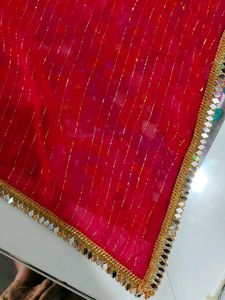 Navy &amp; Red Lehenga Set