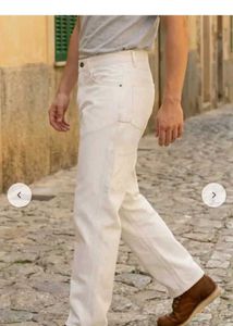 Off White Straight Leg Jeans