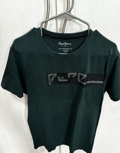 Pepe Jeans Men's Dark Green Slim Fit T-Shirt