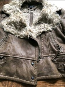 Suede Fur Biker Jacket