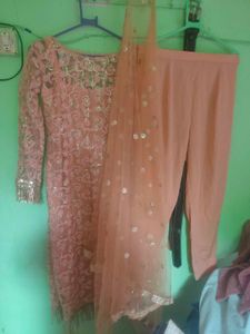 Teal &amp; Coral Embellished Outfit
