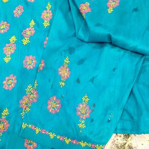 Embroidered Firozi Blue Salwar Suit