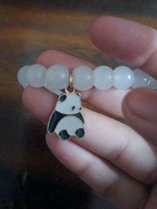 Panda bracelet Stretchable Gray/White