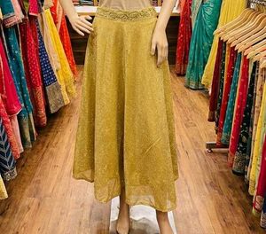 Elegant Gold Ethnic Skirt