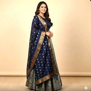 Elegant Blue Lehenga Choli Set
