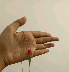Hand Made Rose Pendant Necklace