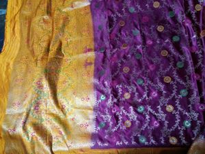 Purple & Gold Banarasi Saree