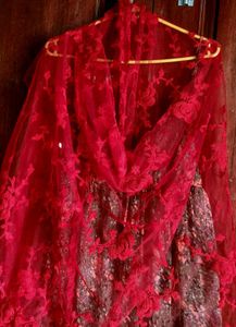 Floral Maxi Dress N Sling Bag Combo. Stole Free