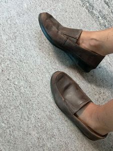 (40)Woods Tan formal slip-on shoes for Women