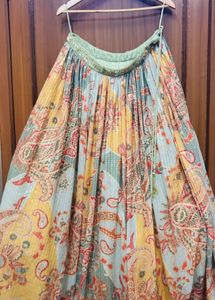 Paisley Mint &amp; Peach Sequin Lehenga