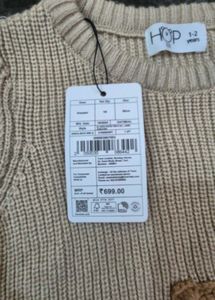 Cute Bear Applique Knit Sweater kids 1-2 years