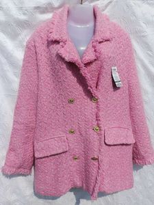 Pink Tweed Double-Breasted Coat 💕