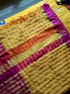 Dual Clr Checked Saree