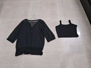 Black Blouse with Tank Top