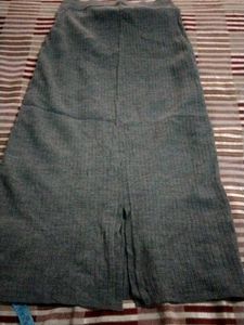 Grey Knit Midi Skirt
