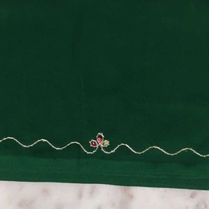 Women&#39;s Green Georgette Saree