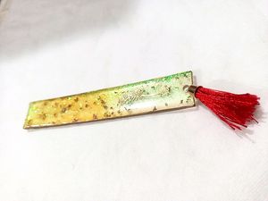 New Golden Resin Bookmark Encased With Golden/Copper Leaf Falkes
