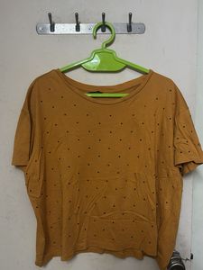 Casual Top with Black Stone Embelishments