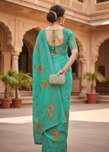 Elegant Turquoise Saree🩵