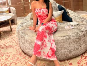 Tie Dye Strapless Dress
