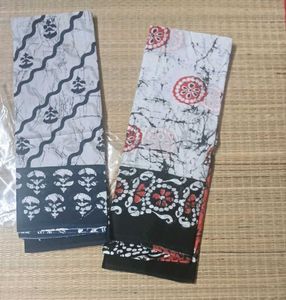 Combo Pack Of Two White Cotton saree