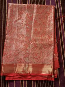 banarsi saree in orange colour 🧡🍊