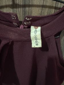 Burgundy Fit &amp; Flare Dress