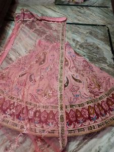 Pink dabka Embroidered Lehenga Choli