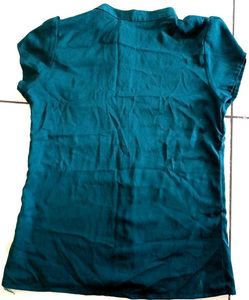 Green Zipper Women Top