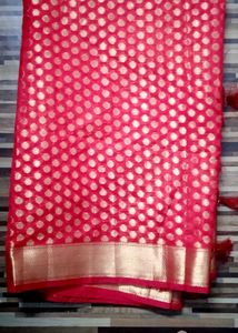 Elegant Red Banarasi Style Saree
