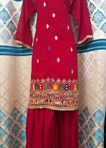 Hot Pink Sharara Set Without Dupatta Size L