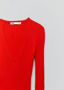 Zara RIBBED KNIT DRESS