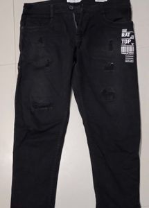 Distressed Black Jeans