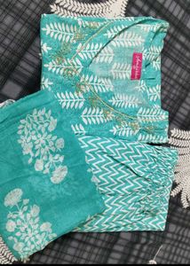 New Pure Cotton Suit With Cutdana Work On Neck