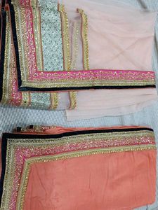 2part Saree Net With Pure Fabric