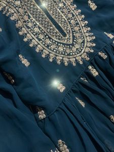 Teal Embroidered Kurta Dress