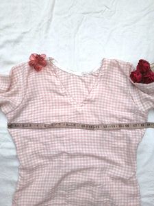 Gingham corset back kurti🌷