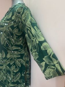 Green Floral Cord Set