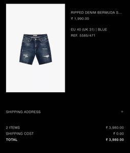Zara Distressed Denim Shorts