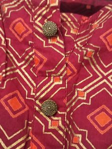 Ethnic Red Printed Kurta
