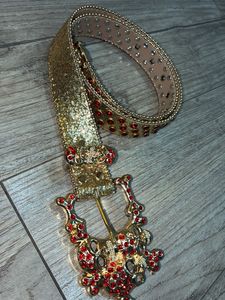 y2k gold studded belt